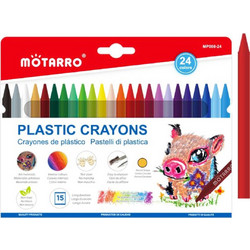 MP Motarro Plastic Crayons Κηρομπογιές Σετ 24τμχ