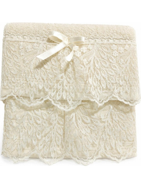 Σετ Πετσέτες 2 Τεμαχίων Cosmin Lace Ecrou Relief
