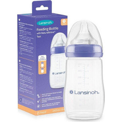 Lansinoh Natural Wave Πλαστικό Μπιμπερό με Θηλή Σιλικόνης κατά των Κολικών 3m+ 240ml