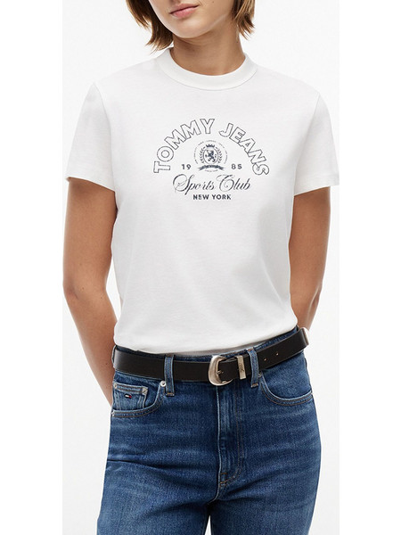 TOMMY JEANS TJW REG HERITAGE LOGO SS TEE DW0DW22816-YBL White