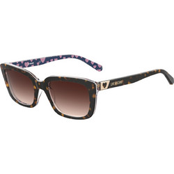 Love Moschino MOL042/S 086/HA Γυναικεία Γυαλιά Ηλίου Ορθογώνια Κοκάλινα Καφέ με Καφέ Degradee Φακό