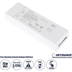 SKYDANCE-TE-75-24 DC Triac +amp Push Dimmer Τροφοδοτικό/Μετασχηματιστής