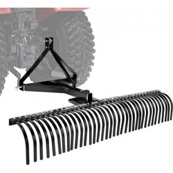 VEVOR Tow Behind Dethatcher, 183 cm Tow Dethatcher, 183 cm Tow Dethatcher with 36 Steel Tines, 3-Point Lawn Dethatchers Rake with Attachments for Tractor, Landscape Rake for Garden, Farm, Grass