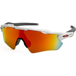 Oakley OO9208 72 Αθλητικά Γυαλιά Ηλίου Μάσκα Κοκάλινα Λευκά με Πορτοκαλί Καθρέπτη Φακό