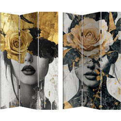 Παραβάν 2 Όψεων Γυναίκα 849376 120x2,5x180cm Multi Ankor Ξύλο, Καμβάς