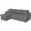 Bliumi Ellie Γωνιακός Καναπές Κρεβάτι Γκρι 225x148cm 1043 IN-G