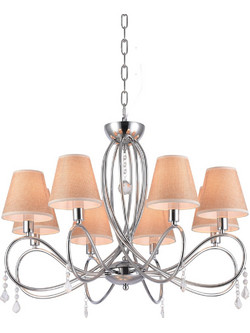 E002-8 Laki Pendant Lamp Chrome & White Shade 1z2