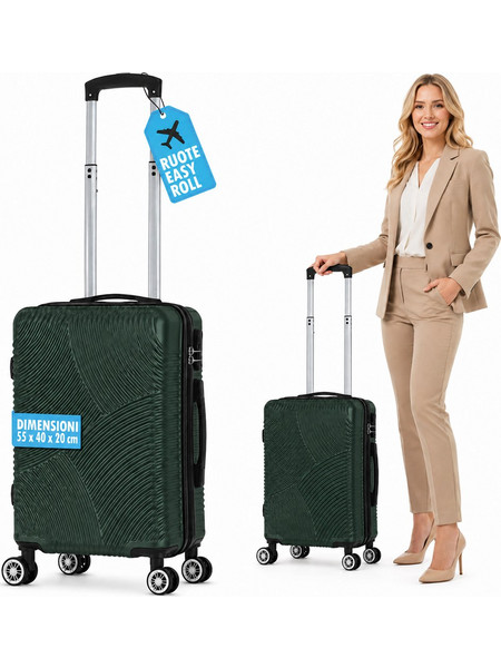 PROVITERA Βαλίτσα Χειραποσκευής Trolley Ortega 55x40x20 εκ. Πράσινη 02002466