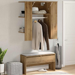 Ντουλάπι διαδρόμου Δρυς τεχνίτης 97,5x37x99 cm Ξύλο μηχανής
