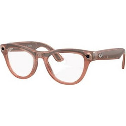 Ray-Ban Meta Skyler Gen2 Glasses with AI, M, Shiny Peach Frame, Clear/Brown Transitions (RW4014 6778M452)
