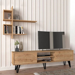 Σύνθεση τηλεόρασης Salerno Megapap χρώμα sapphire oak 180x35x51εκ. κωδ. 0711-0212792