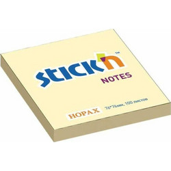 Stickn Αυτοκόλλητα Χαρτάκια Κίτρινα 76x76mm. 100φ