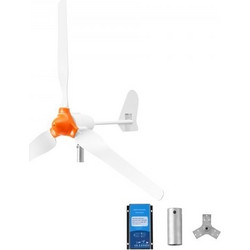 Γεννήτρια Ανεμογεννήτριας VEVOR 1200W 24V, Κιτ Ανεμογεννήτριας 3 Λεπίδων με Υβριδικό Ελεγκτή Αέρα/Ηλιακού, Αποδοτική Γεννήτρια Μόνιμης Ισχύος AC 3 Φάσεων για RV Σκάφος Σπίτι Φάρμα (Δεν Περιλαμβάνεται