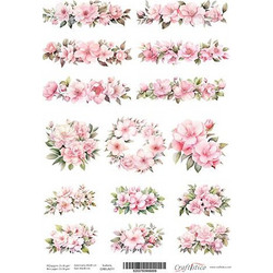 Craftistico Ριζόχαρτο Decoupage 30x40cm Λαμπάδας Λουλούδια Στεφανάκι