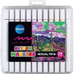 ΜΑΡΚΑΔΟΡΟΙ CENTRUM SKETCH MARKERS (dual tip) ΣΕΤ 24χρωμ