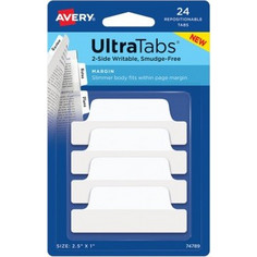 ULTRA TABS WHITE, 63,5X25,4MM 24 TEM. ΚΑΡΤΕΛΑ 74789 AVERY ZWECKFORM