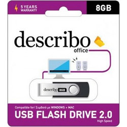 USB STICK HIGH SPEED 2.0 8GB BLACK - BLUE DESCRIBO