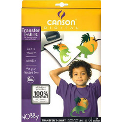 ΧΑΡΤΙ ΣΙΔΕΡΟΤΥΠΟ CANSON TRANSFER T-SHIRT 140gr BLACK A4 21 x 29,7-5φ