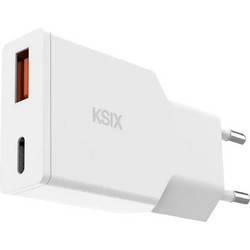 Ksix Ultraslim Φορτιστής χωρίς Καλώδιο με Θύρα USB-A & Θύρα USB-C 20W Power Delivery