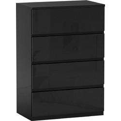 HOMCOM Συρταριέρα 4 Συρταριών Ξύλινη Μαύρη 55x33x80 εκ. 831-337V81BK
