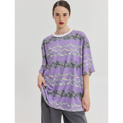 Hemithea Cheetah Oversized T-Shirt Zic Zac Clouds Lilac
