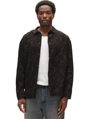 Gabba Jens Over Brocade Ανδρικό Πουκάμισο Μακρυμάνικο Overshirt Μαύρο 12122-9999