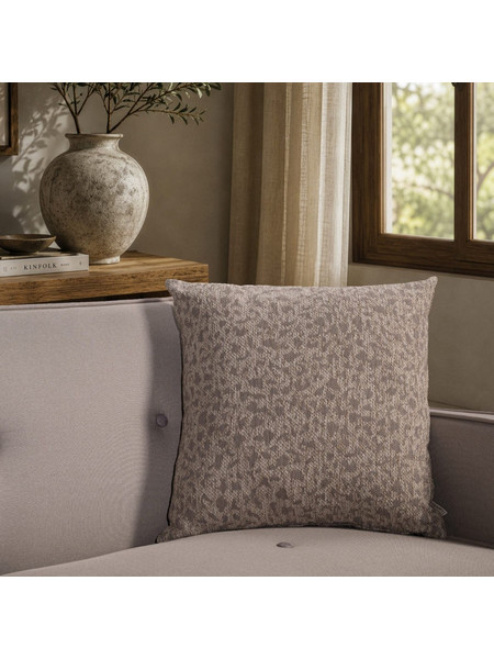 Σενίλ Μαξιλαροθήκη Pearland 03 Natural Taupe της Teoran Διάσταση: Μαξιλαροθήκη Pearland 03 Natural Taupe - 30x50cm με γέμιση
