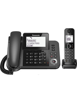 Panasonic KX-TGF320 Ασύρματο Τηλέφωνο με Ανοιχτή Ακρόαση Στήριξη στον Τοίχο Μαύρο