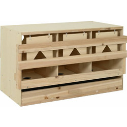 vidaXL Φωλιά για Κότες με 3 Θέσεις 96x40x45 εκ. από Μασίφ Ξύλο Πεύκου