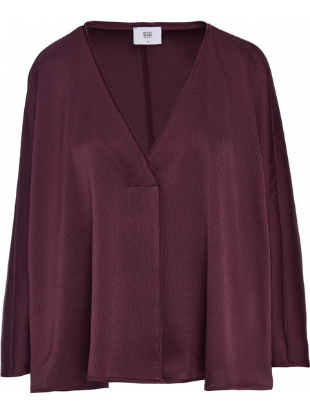 BSB ΣΑΤΕΝ ΜΠΛΟΥΖΑ ΜΕ ΓΚΟΦΡΕ ΥΦΗ 0156-0410014 - Burgundy