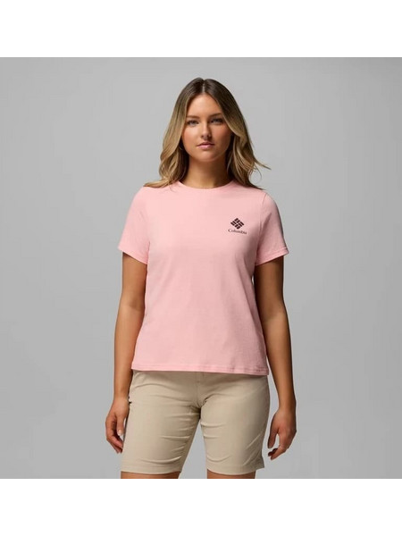 Columbia Rolling Bend(TM) Pink Sand/Stacked Gem Mini - Γυναικείο T-Shirt με Τύπωμα - 2120021-668
