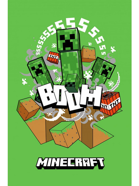 Minecraft Boom Creeper Κουβέρτα Super Soft Polar Fleece 100x150 cm