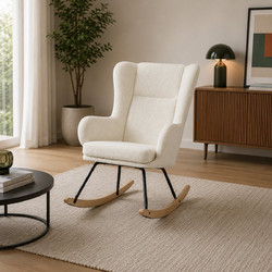 Κουνιστή Πολυθρόνα Μπουκλέ (69x93x101) Spitishop Ancona White