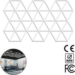 HexaLine - Διακοσμητικό LED Φωτιστικό Πάνελ Οροφής Πολυγωνικού Σχεδιασμού με Εσωτερικά Μοτίβα - 224W 110-240V - Μ482.8 x Π279.6 x Υ2.5cm - Ψυχρό Λευκό