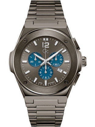 Guess GC Collection Ανδρικό Ρολόι Χρονογράφος με Γκρι Μεταλλικό Μπρασελέ Z33003G5MF