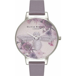 Olivia Burton Signature Floral Γυναικείο Ρολόι με Μωβ Δερμάτινο Λουράκι OB16EM05
