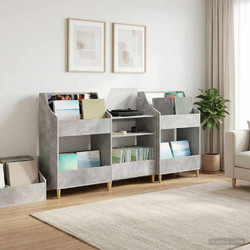 vidaXL Σετ Ραφιών Μέσων 3 τμχ. Γκρι Σκυροδέματος 212 x 46 x 112 cm