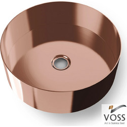 Voss Milo Επικαθήμενος Νιπτήρας Μπάνιου Στρογγυλός Inox 35cm Ροζ Χρυσός 519-V1033-811
