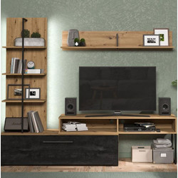 ΚΕΝΤΡΟ ΨΥΧΑΓΩΓΙΑΣ-ΣΥΝΘΕΣΗ EVORA ARTISAN OAK-CARBON 205x41x173εκ