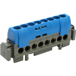 IP 2X terminal block - neutral (blue) - 8 x 1.5 to 16 - L. 75 mm