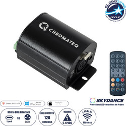 71579 SKYDANCE-CHROMATEQ Club 128 Nexus Dmx Interface 128CH Dc 5-18V IP40 - Ir Ασύρματο Χειριστήριο + DMX512 + XLR3 + USB-C + 128 Dmx Κανάλια - M7.8xΠ5xY3.8cm