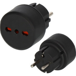 Αντάπτορας Πρίζας Brennenstuhl Type L (IT) σε Type E/F Black 1508590