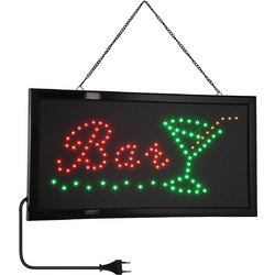 GloboStar(R) 75690 Φωτιστικό Ταμπέλα LED Σήμανσης BAR WITH COCTAIL με Πρίζα AC 230V Μ48xΠ25xΥ2cm