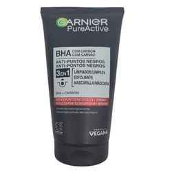 Garnier PureActive Blackheads Κρεμώδης Μαύρη Μάσκα Προσώπου για Καθαρισμό & Μαύρα Στίγματα με Άνθρακα 150ml