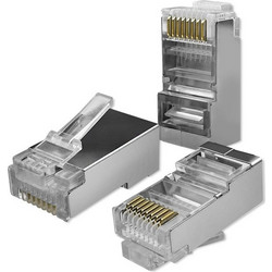 Qoltec 54556 RJ45 modular connector | CAT6 | FTP |Gold-plated contacts | 100 pieces 54556