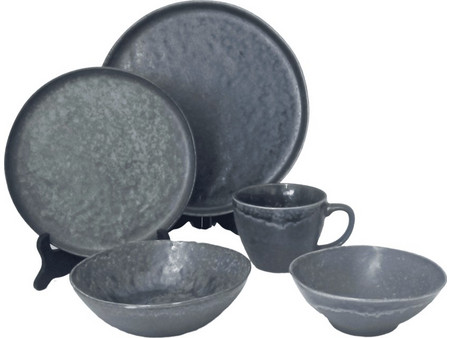 Σετ 6 τεμ. - CHARCOAL ΠΙΑΤΟ ΡΗΧΟ ΑΝΑΓΛΥΦΟ ΚΕΡΑΜΙΚΟ O27,5CM 00182/C/LL