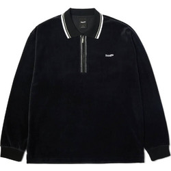 Huf Parker Velour Ανδρική Μπλούζα Polo Μακρυμάνικη Μαύρη KN00609