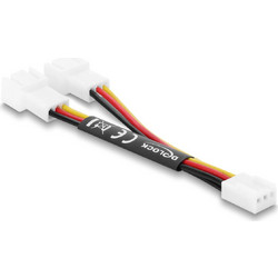 DELOCK καλώδιο 1x 3pin σε 2x 3pin 91429 για ανεμιστήρες, 10cm