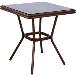 FreeBox Τετράγωνο Τραπέζι Κήπου Bamboo Καφέ 70x70x76cm FB95568.03