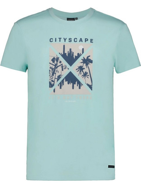 Icepeak Aitkin - Ανδρική Μπλούζα T-Shirt Green Turquoise με Quick-Dry Ύφασμα & Printed Pattern, Χρώμα: Green/Tyrquoise